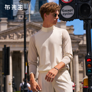 MrBu布先生小高领低饱和撞羊毛衫2025秋冬新款长袖毛t男PT16712