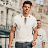 MrBu布先生凉感商务翻领短袖 体恤白色AT12123 男士 t恤夏季 新款