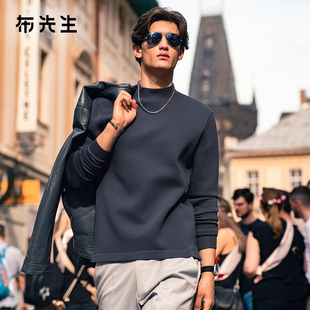 MrBu布先生简约半高领纯色加厚保暖热胆长袖 打底t可外穿 秋冬男士