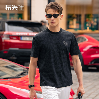 MrBu布先生廓形潮流印花时尚t恤衫春夏老钱风男款短袖ET16185断码