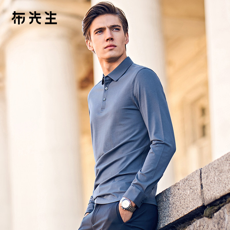 布先生春秋衬衫领POLO可打底图片