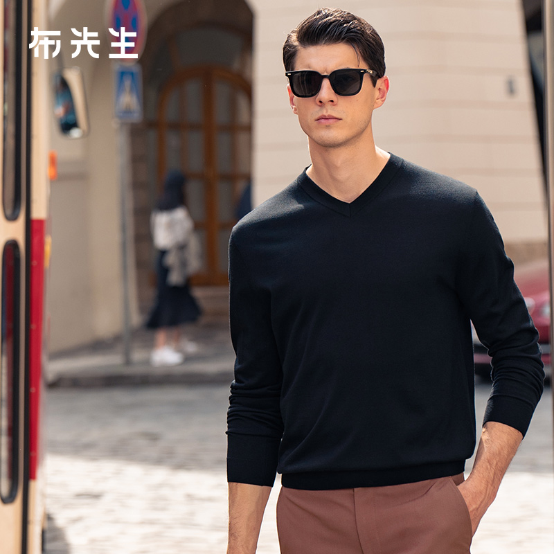 MrBu布先生冬季上衣纯色长袖毛衣