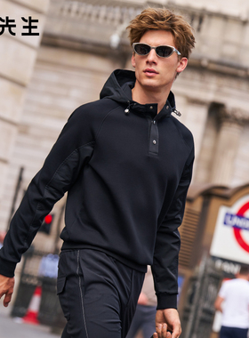 MrBu布先生解构分割连帽卫衣男2025秋冬新款减龄宽松上衣PT16765