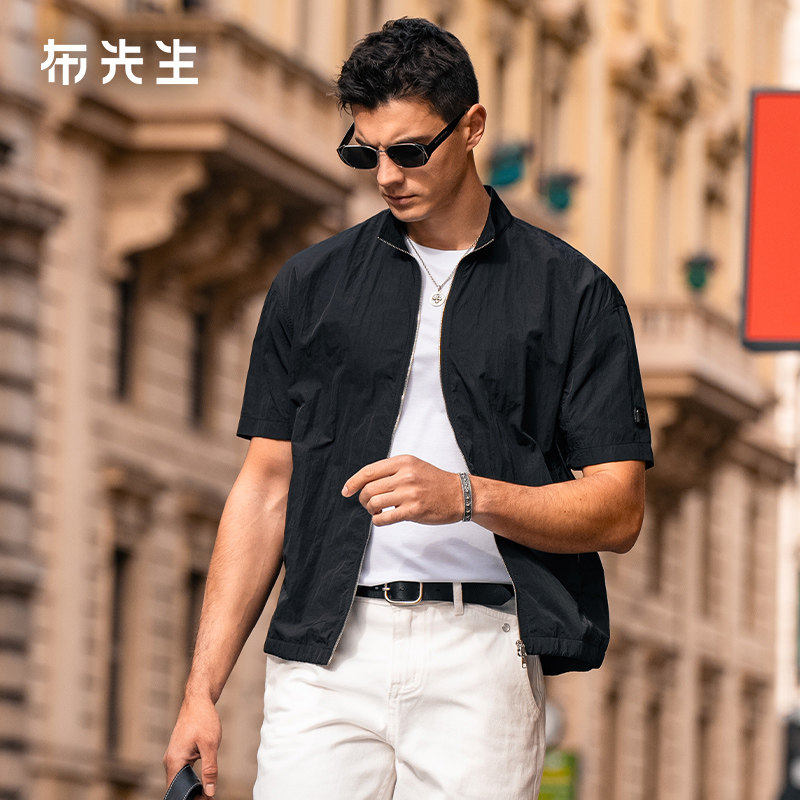 MrBu布先生短袖外套机能风宽松图片