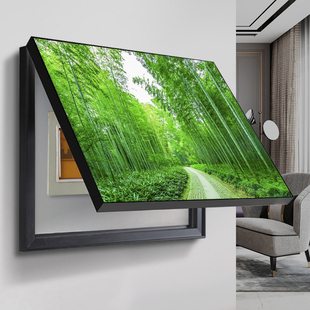 免打孔电表箱装饰画现代简约遮挡配电箱画空开电闸盒竹林抽象挂画