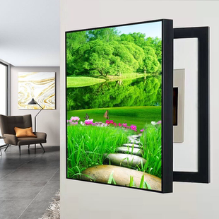 大自然风景画遮挡配电箱电表箱装饰画免打孔竖款森林植物竖版挂画