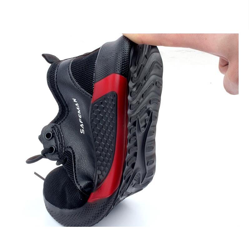 君御夏防砸防刺穿凯夫拉轻休闲安全鞋EVA飞织防静电GB21148-2020