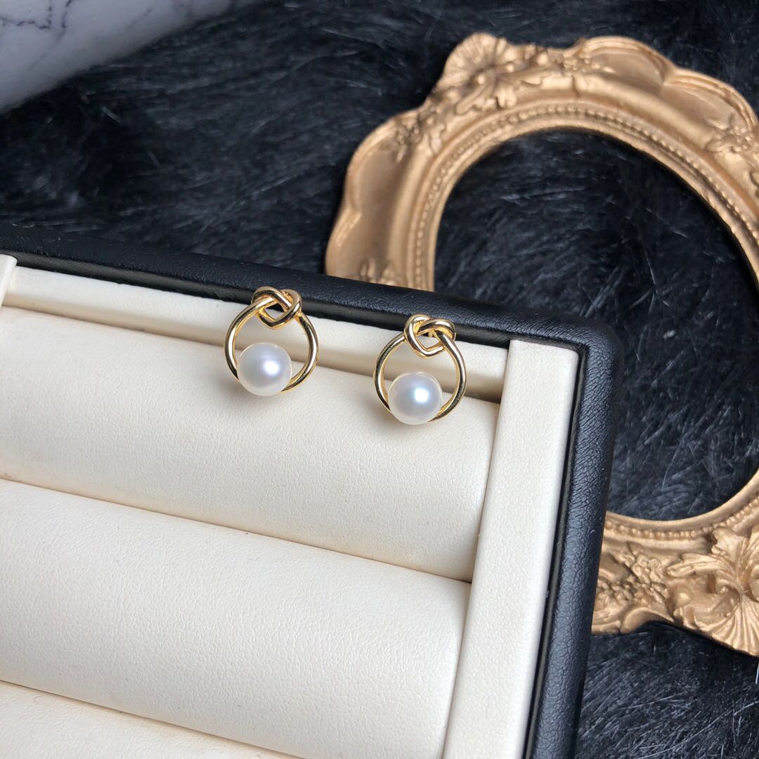 纯银爱心强光金色天然淡水珍珠