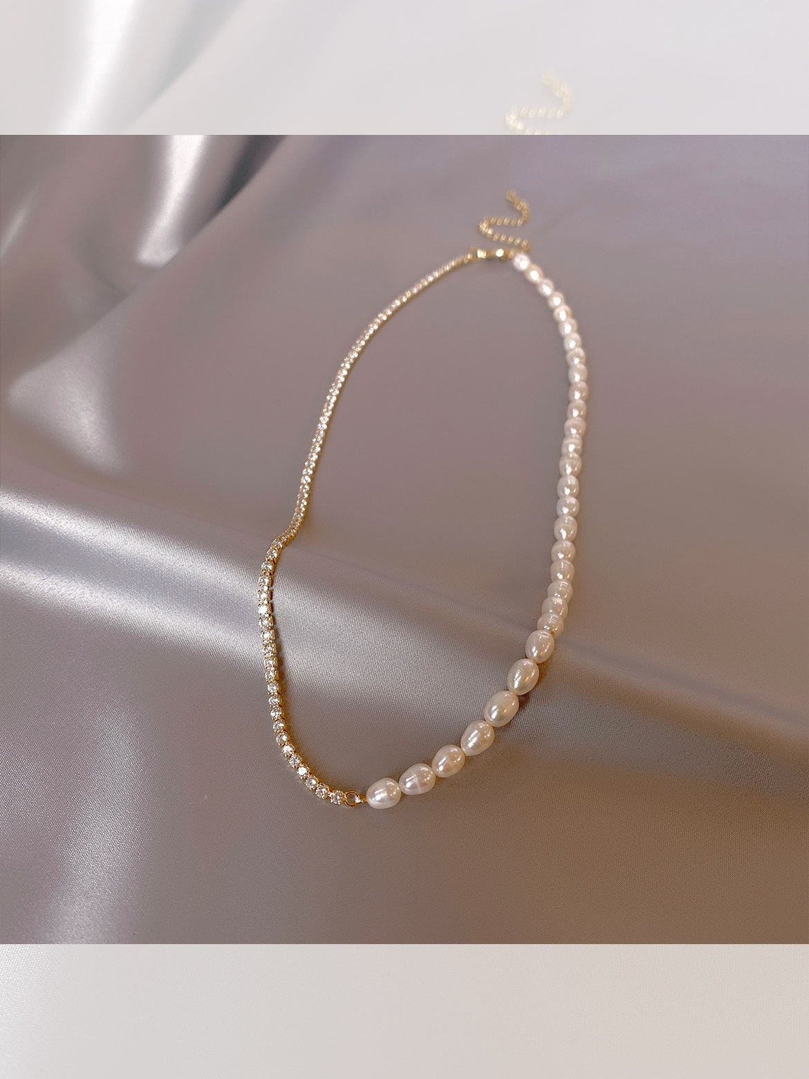 buling钻石天然珍珠项链