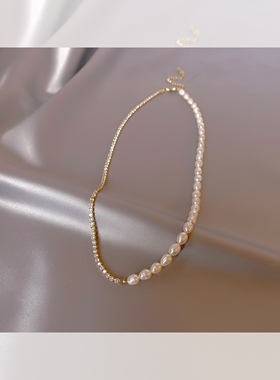 buling钻石天然珍珠项链