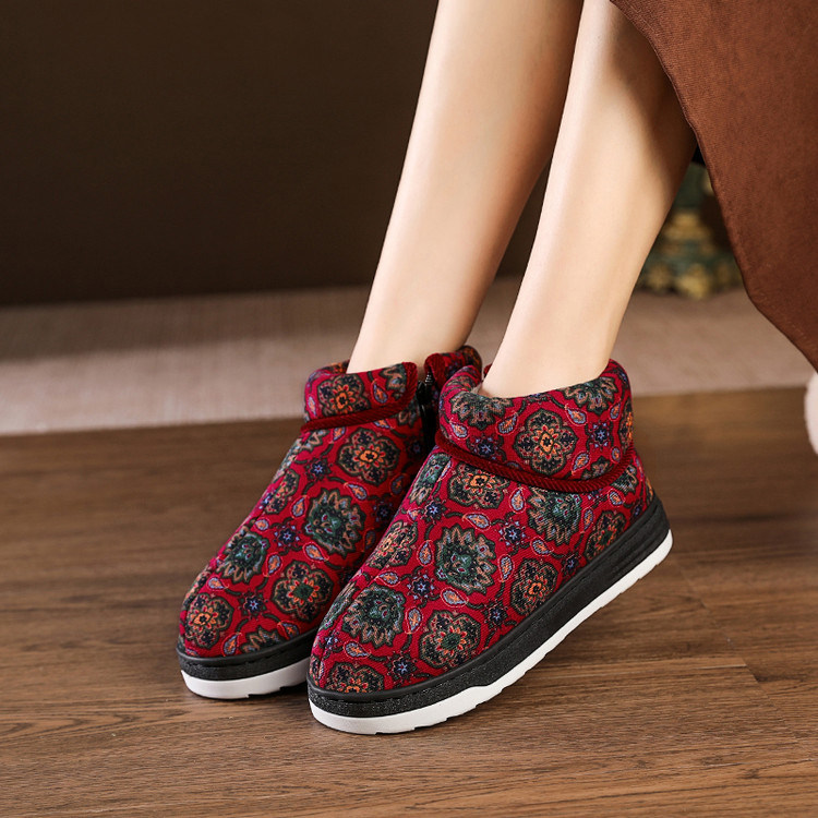 棉拖鞋女士冬季包跟厚底防滑妈妈室内居家居加绒保暖老人棉鞋女款