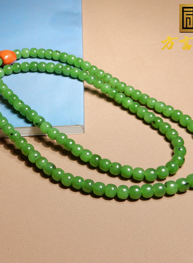 方言手串和田玉菠菜绿戈壁碧玉