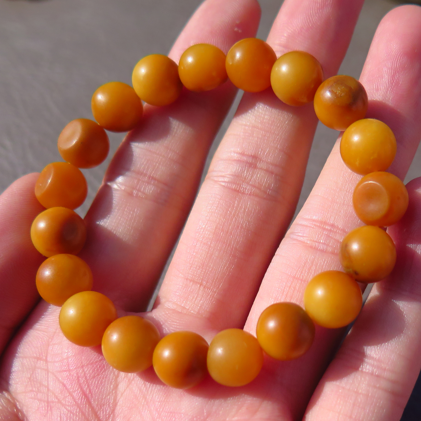 大漏方言和田玉罕见全玉种唐河老熟油润黄沁籽手串圆珠10mm手链X5