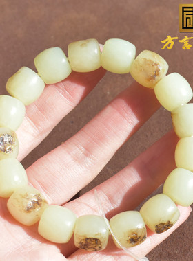 新疆戈壁料黄口籽料直切老型手串