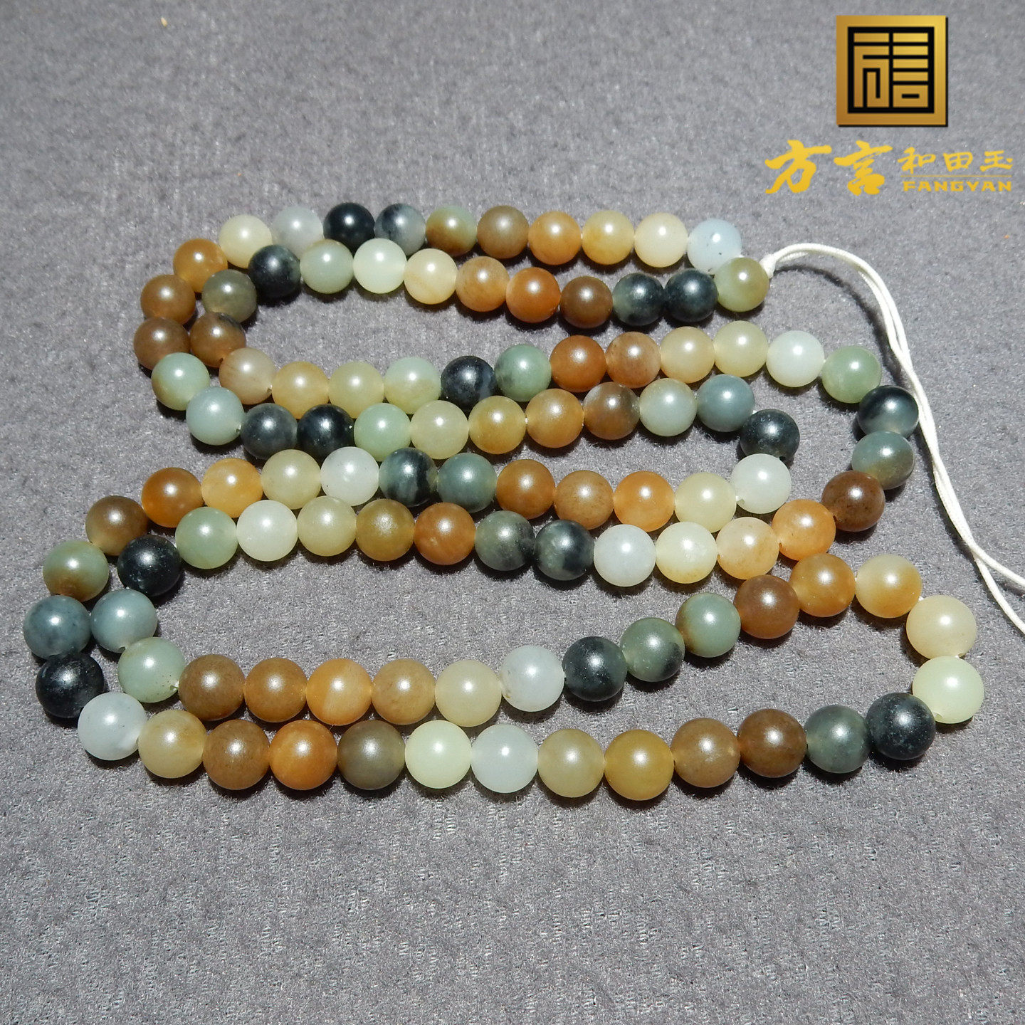 且末糖青花三彩108颗卡8mm项链