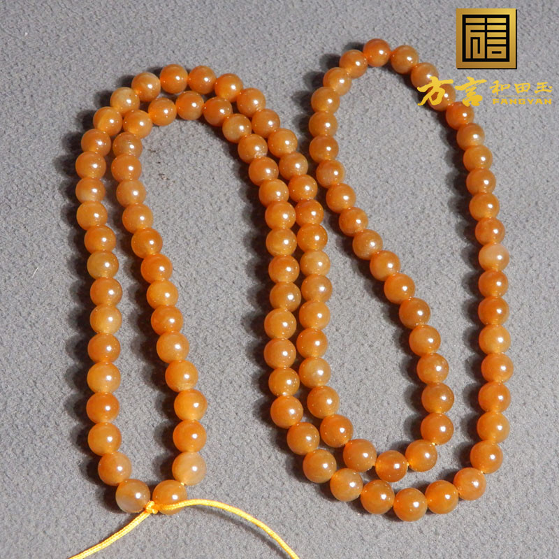 新疆且末老熟油糯红糖6mm108项链