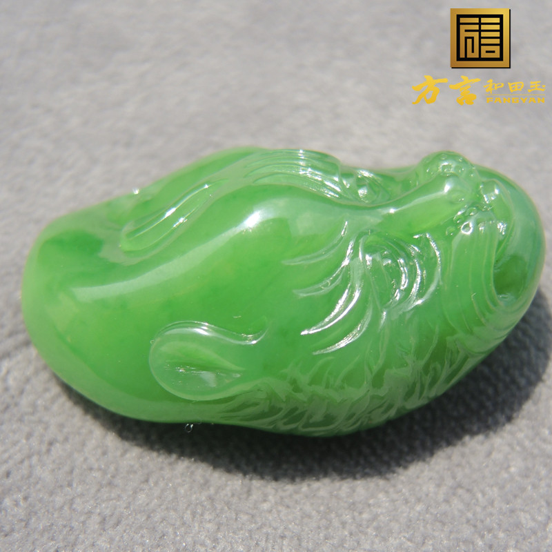 方言和田玉老坑碧玉吊坠挂件