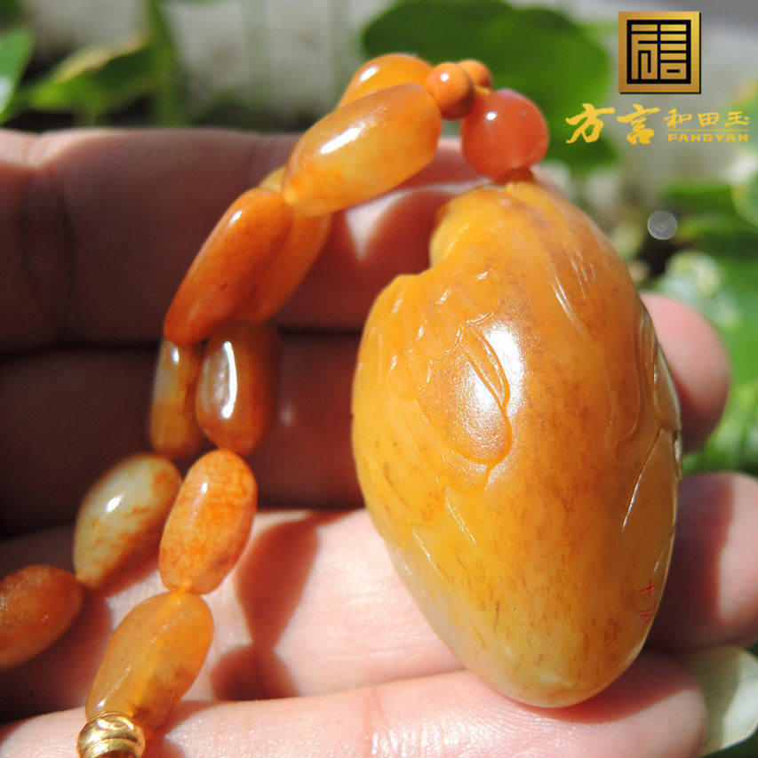 镇店之宝杨大钊珍品一眼真老熟独颗金包银籽料英雄吊坠配项链子F