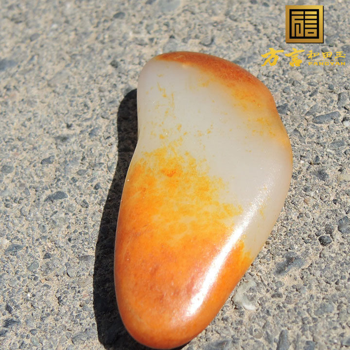 方言罕见天地红皮一线天无结构牌子型珍稀白色名品羊脂籽料原石F