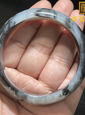 稀方言和田玉收藏级新疆籽料油润青花丹青水墨内径58MM宽条手镯S