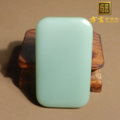 震撼方言和田玉收藏级俄碧无结构夹层料粉青平安无事牌吊坠挂件X3