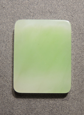 方言和田玉精品收藏级青海老坑料冰底油润白玉带翠色无事牌吊坠h2