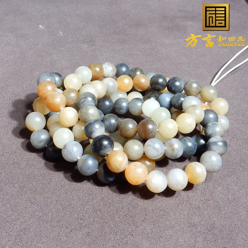 方言三色玉且末糖青花三彩项链8