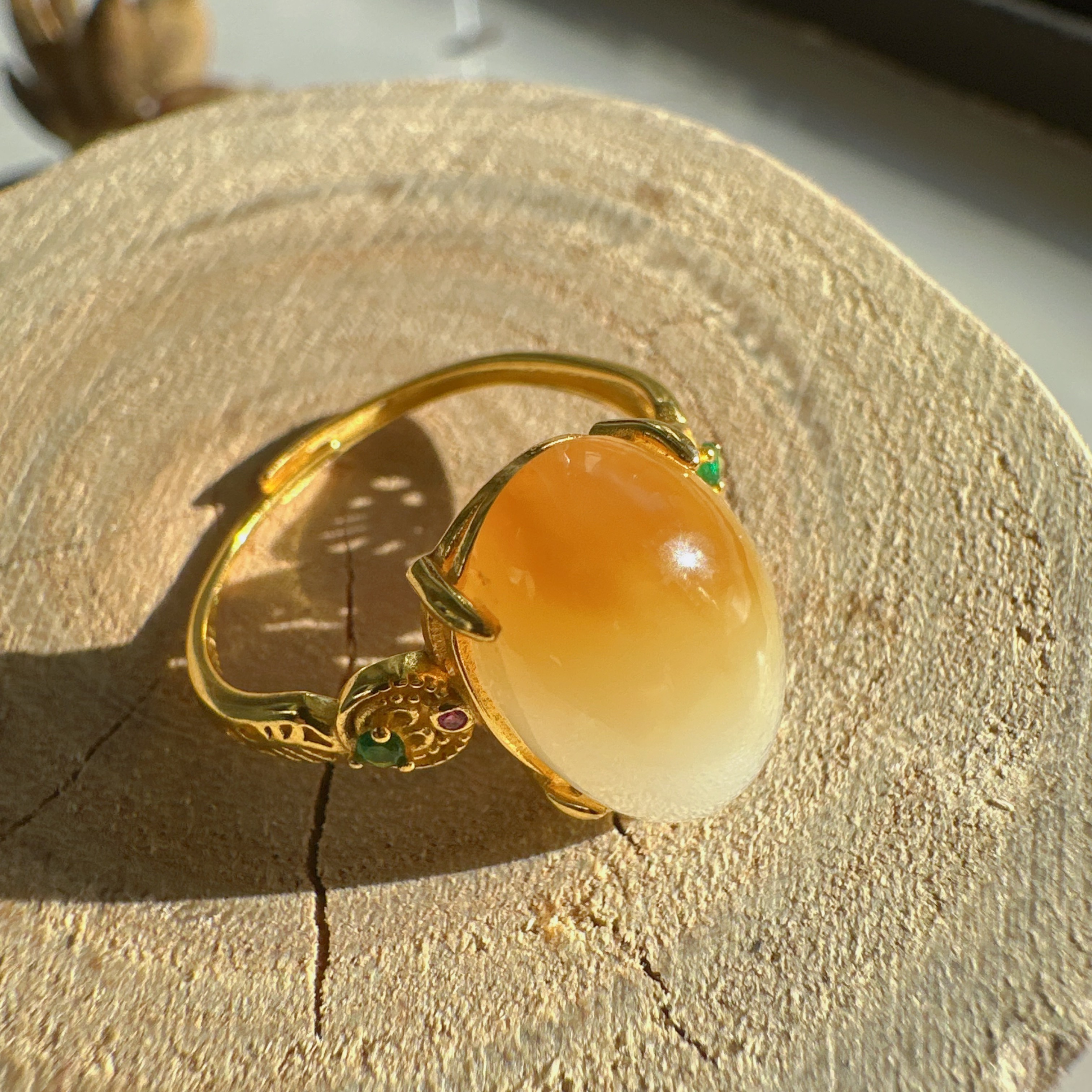 美美哒方言和田玉新疆且末糖羊脂白玉精品S925银镶玉调节女戒指O