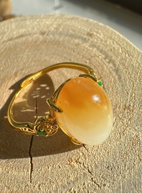 美美哒方言和田玉新疆且末糖羊脂白玉精品S925银镶玉调节女戒指O