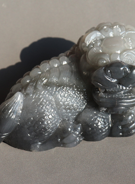 方言和田玉冰底狮子事事如意摆件