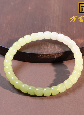 新疆且末料黄口渐变直切7mm手串