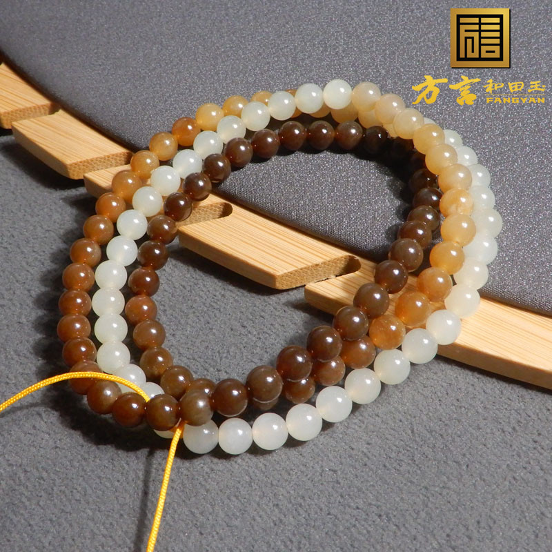 新疆且末糖白玉108颗项链