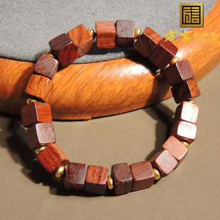 嗨爆了方言和田玉精品特色新中式小叶紫檀红木卡9mm手链手串R2