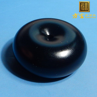 方言墨玉籽料吊坠平安扣漆黑如墨