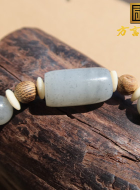 方言勒子手链芝麻糊青花籽料新疆