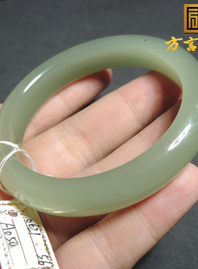 方言品牌和田玉精品佩戴级青海料晴水色内径卡56mm正装手镯R2