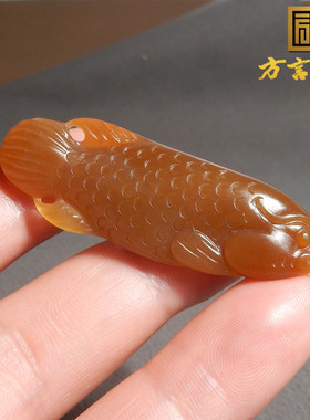 亏麻了方言和田玉臻品级新疆且末料温润细腻老红糖年年有鱼吊坠X1