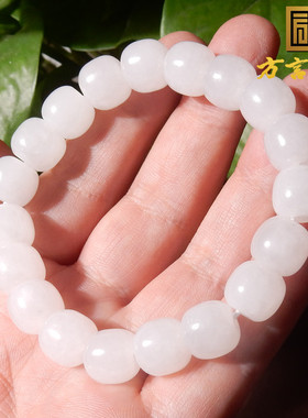 白玉老坑老坑白玉男女款手链山料