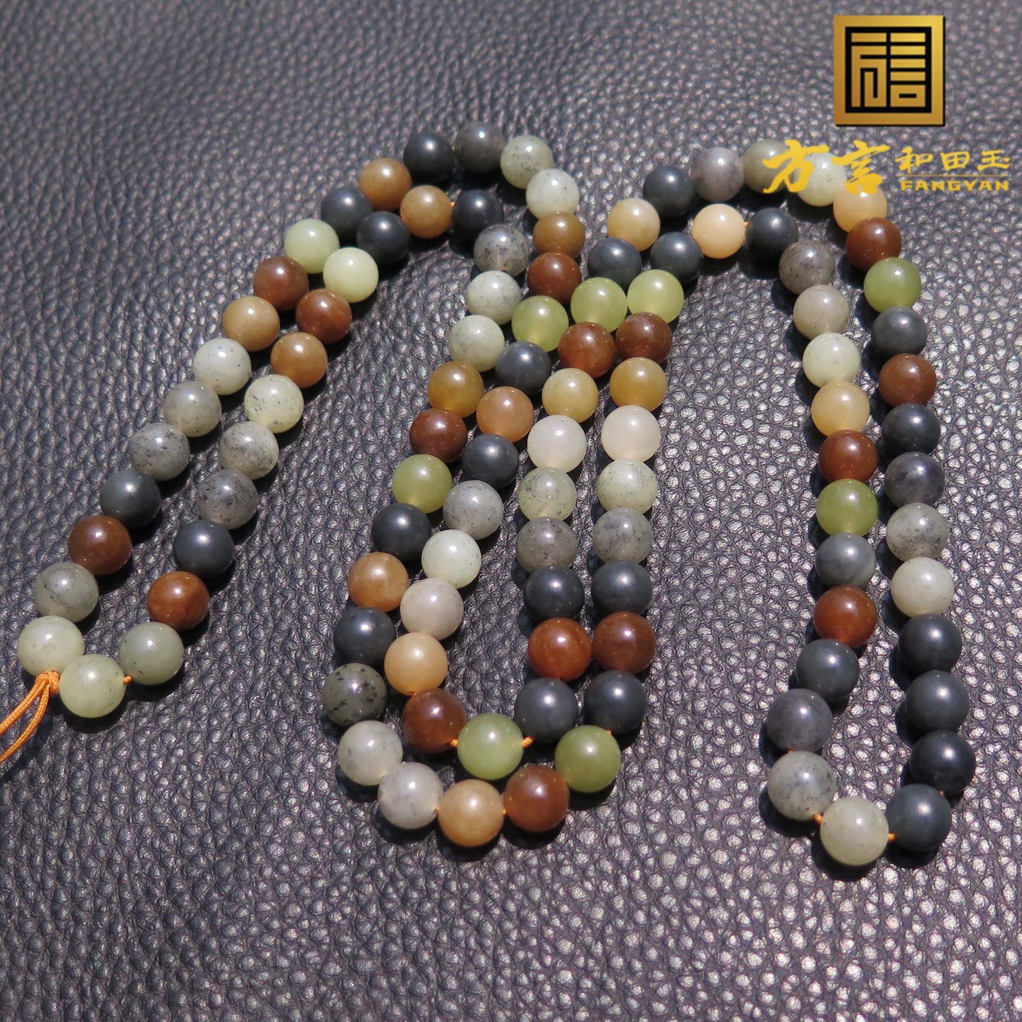 爆火方言和田玉精品大漠古风楼兰三色108颗卡8mm项链多圈手链X5