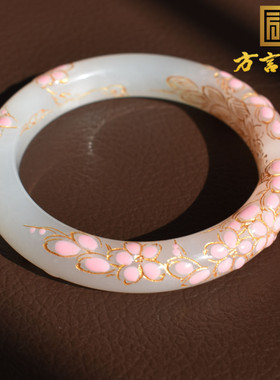 市场12000元福利回馈价1000元老坑青海料白玉55景泰蓝国风手镯R1