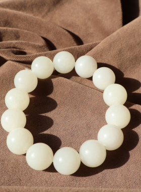 新疆且末羊脂无结构油润16mm手串