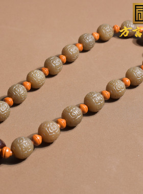 新疆且末红糖糖玉回纹珠手串手持