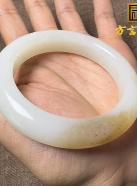 美美哒方言和田玉新疆且末料细腻油润糖白玉卡57mm精美女士手镯X5