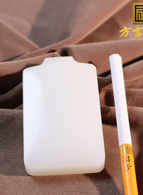 新疆且末油糯白玉平安无事牌吊坠