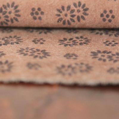 手工植物染印花纯棉老土布