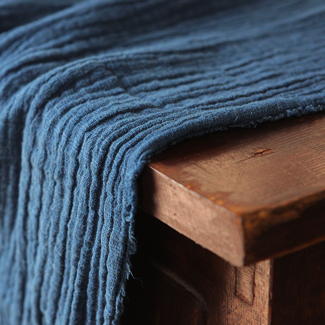 纯手工植物染色双层褶皱竹节棉布 古法靛蓝染纯棉复古高端布料,居家布艺,海绵垫/布料/面料/手工diy,淘宝优惠券,粉丝福利购,淘宝优惠卷