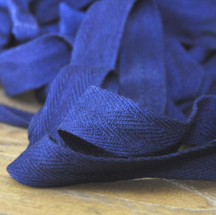 纯天然植物靛蓝染设计师人字带