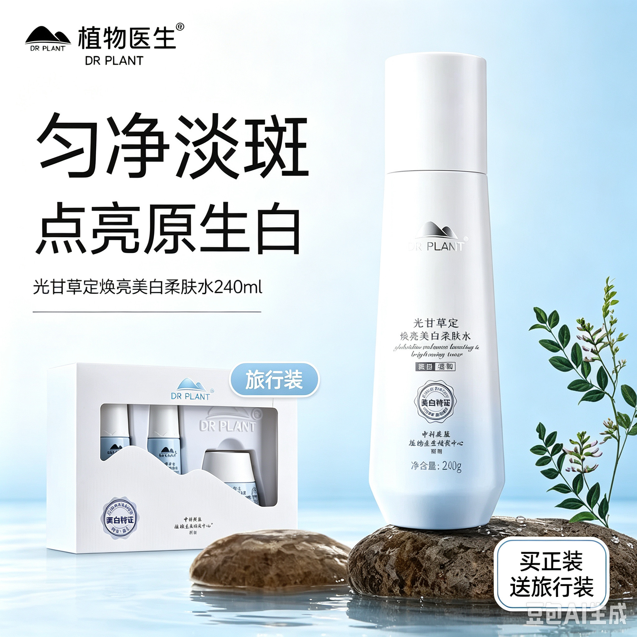 植物医生光甘草定焕亮美白柔肤水240克补水保湿提旗舰店官方正品