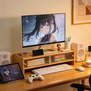 台式 电脑屏幕显示器增高架置物支架子抬垫高托底座办公室桌面收纳