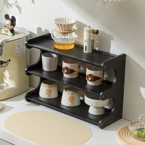 桌面杯子收纳置物架办公室桌上整理餐桌台面多层水杯小型摆放架子